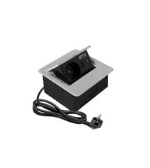 Удлинитель GTV врезной AVARO 1xSCHUKO, 2xUSB A+C WC 5W кабель 1,5 м, алюминий, Колір: Алюминий