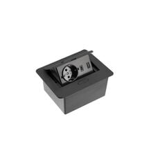 Удлинитель GTV врезной AVARO 1xSCHUKO, USB A+C кабель 1,5 м, черный, Колір: Черный