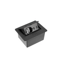 Удлинитель GTV врезной AVARO 1xSCHUKO, USB A+C кабель 1,5 м, черный, Колір: Черный