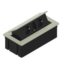 Встраиваемая розетка прямоугольная Серебро (3 розетки) Schuko, Rejs, Колір: Серебро