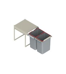 Відро висувне JC602 "40" 2х20л (без кріплення до фасаду), Зовнішній розмір секції, мм: 400, Внутрішній об'єм: 2х20 л