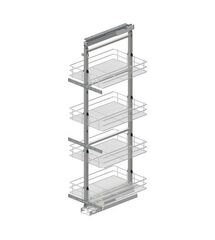 Карго Maxima Classic 300 мм, midi, 4 полки, высота 1200&ndash;1400 мм, хром (без направляющих), Наружный размер секции, мм: 300, Колір: Хром, Висота, мм: 1200-1400
