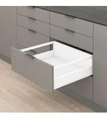 Комплект MERIVOBOX, NL=500 мм, висота E з релінгом, BLUMOTION, SW-M (білий шовк)