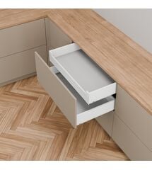 Комплект MERIVOBOX, NL=500 мм, висота K (внутрішній), BLUMOTION, SW-M (білий шовк)