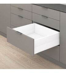Комплект MERIVOBOX, NL=300 мм, висота Е з Boxcap, BLUMOTION, SW-M (білий шовк)