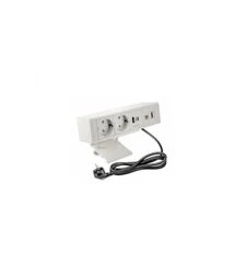 Удлинитель GTV прямоугольный BAR, 2xSCHUKO, 1xUSB, 1xTYPE-C, 1xLAN, 1xHDMI, кабель с вилкой 1,5м, белый, Колір: Белый
