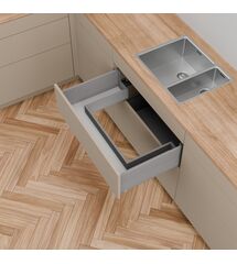 Комплект MERIVOBOX під мийку, NL=600 мм, висота Е з Boxcap, BLUMOTION, IG-M (індиум сірий)
