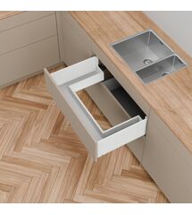 Комплект MERIVOBOX під мийку, NL=500 мм, висота Е з Boxcap, BLUMOTION, SW-M (білий шовк)