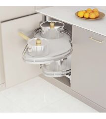 Магический угол ERGO Corner Optima 800/450, правый, хром/белый, Сторона крепления: Правая, Наружный размер секции, мм: 800, Колір: Белый
