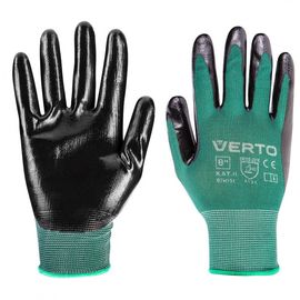 Перчатки садовые Verto, размер 8, нитриловое покрытие, зеленый