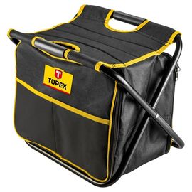 Табурет складной и сумка для инструмента TOPEX, полиэстер, 24 внутренних кармана, 3 наружных кармана, вес 2.2 кг