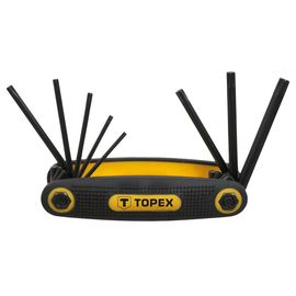 Ключи Torx TOPEX, набор 8 ед., T9-T40, прямые, складываются в рукоятку