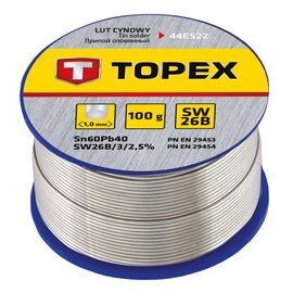 Припой оловянный TOPEX, Sn60Pb40, флюс SW26B, проволока 1 мм, 100 г