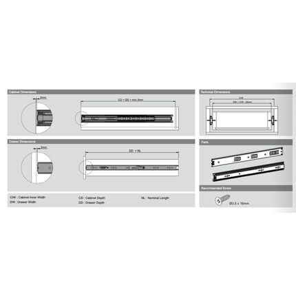 Напрямна телескопічна SO-CLASS SOFT CLOSE L-500 мм Н-46 мм, Довжина, мм: 500, изображение 3