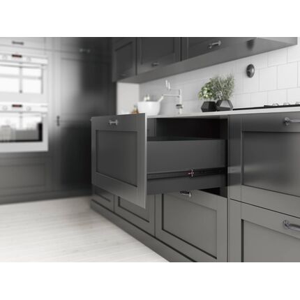 Напрямна телескопічна SO-CLASS SOFT CLOSE BLACK L-450 мм Н-46 мм, Довжина, мм: 450, изображение 3