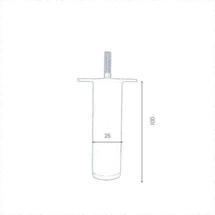 Ніжка меблева Screw H-100, чорна, изображение 4