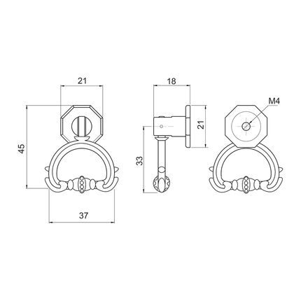 Ручка капля GIFF KT0105 античная бронза, изображение 2