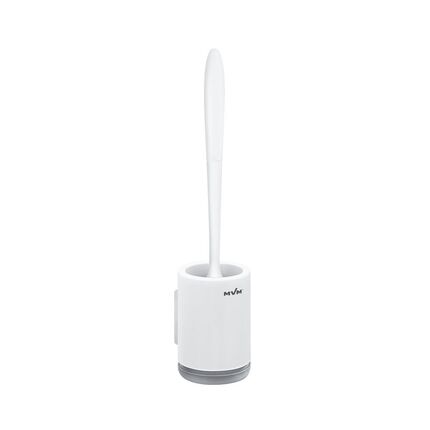 Ершик для унитаза с силиконовой щеткой клеящийся настенный MVM BP-12 WHITE/GRAY пластиковый белый/серый, Цвет: Белый/Серый, изображение 4