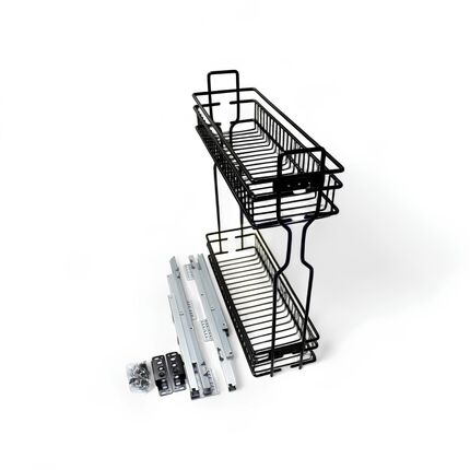 Kapro SPARK 3D 200 мм, левое, черный (на скрытых направляющих), Linken System, Сторона крепления: Левая, Наружный размер секции, мм: 200, Цвет: Черный, изображение 4