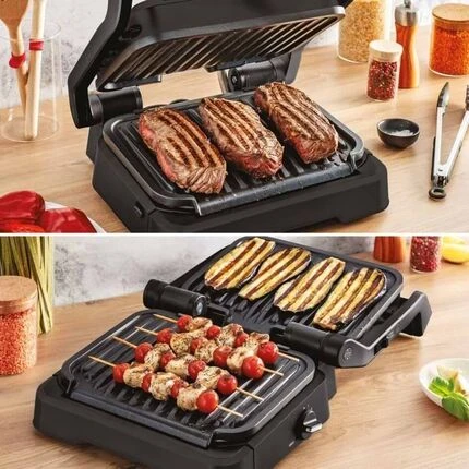 Tefal Гриль прижимной OptiGrill 2в1 Black, 2100Вт, темп. режимов-4