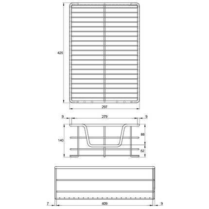 Корзина 400мм, W=364 L=425 H=140 хром, Наружный размер секции, мм: 400, изображение 4