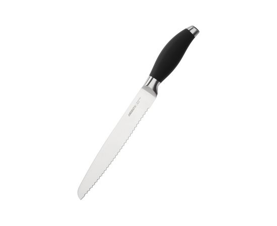 Кухонный нож для хлеба Ardesto Gemini, 33 см, длина лезвия 20,3 см, черный, нерж.сталь, пластик