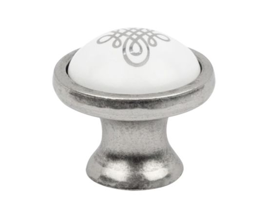 Ручка кнопка Virno Azure 100R античное серебро, Цвет: Античное серебро/Узор 1