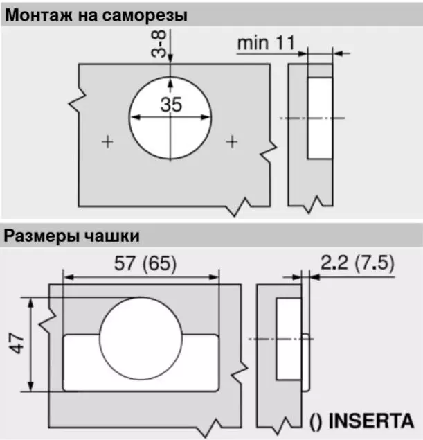 Мебельные петли с большим углом открывания