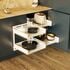 Магический угол PURO CORNER SPACE PLUS 1100-1200 (фасад 600), универсальный, металл белый матовый/прозрачное стекло