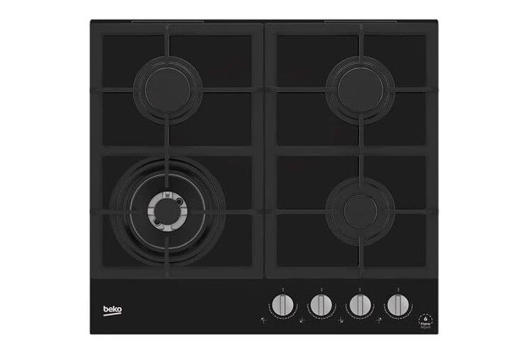 Варочная поверхность Beko газ на стекле, 60см, чугун, черный 17443 Owwa