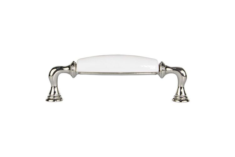 Ручка Marella CL 15136.128 никель полированный | белый, Цвет: Никель, Межц. расстояние: 128, изображение 3