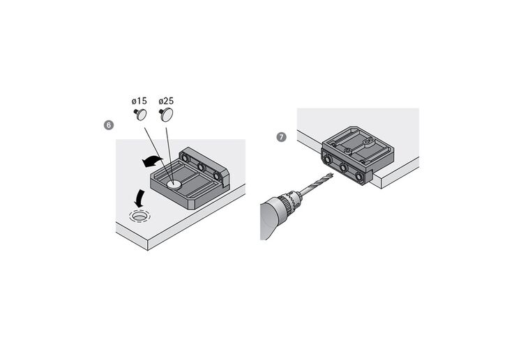 Кондуктор сверлильный BIue Jig для отверстий под дюбеля (9079402) Hettich, изображение 5