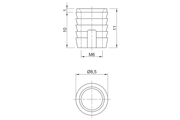 Муфта М6 D=9 L=10 пластмаса, изображение 3
