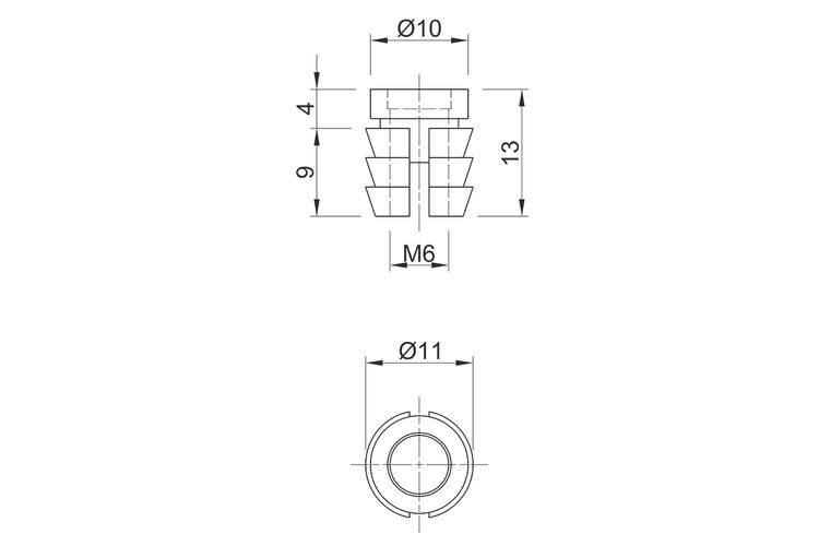 Муфта М6 D=11мм пластик Permo, изображение 3
