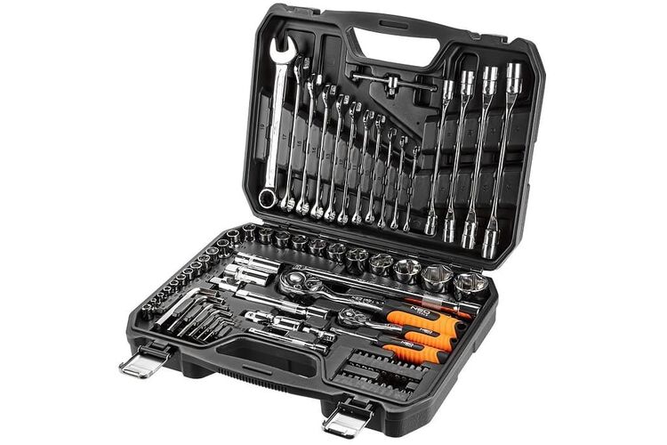Neo Tools Набір інструменту 1/2", 1/4", CrV, 77 од., изображение 8
