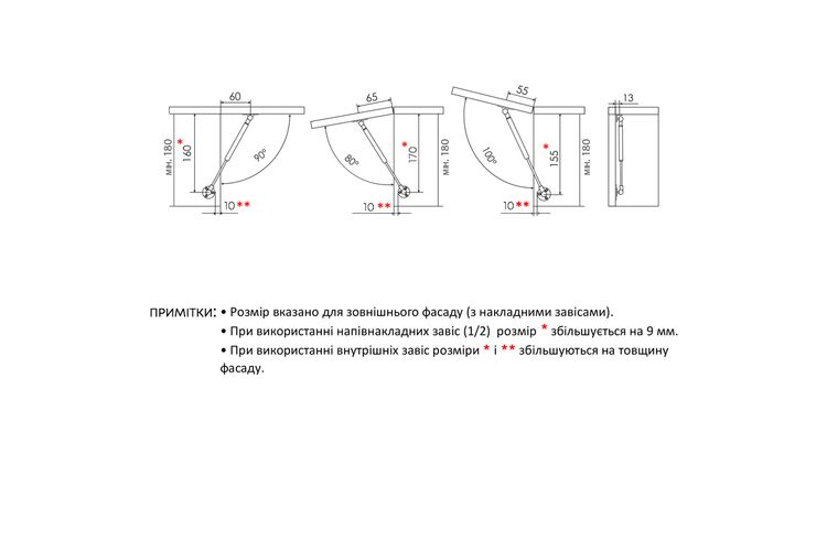 Лифт Газовый LS - 60N короткий 160 мм белый, Цвет: Белый, Усилие: 60H, изображение 3