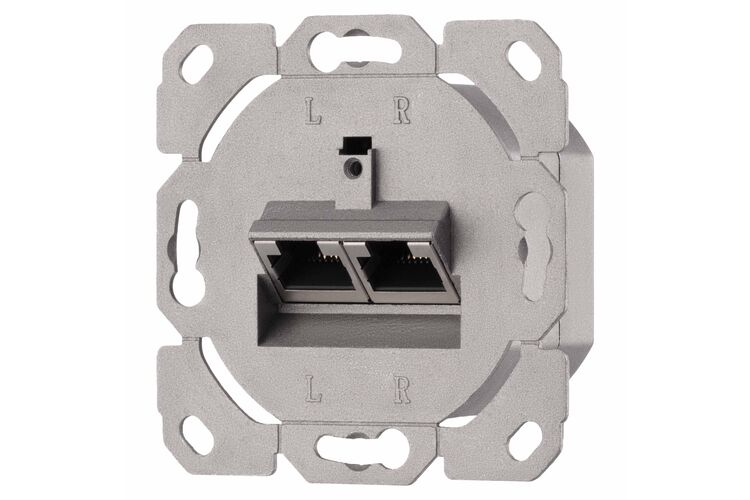 2E Лицевая панель, для 2х модулей Keystone, 80x80, с заземлением, изображение 6
