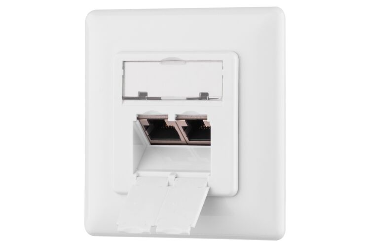 2E Лицевая панель, для 2х модулей Keystone, 80x80, с заземлением, изображение 7