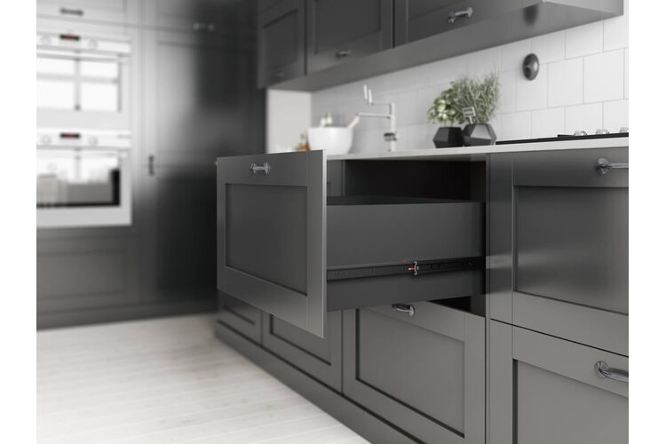 Напрямна телескопічна SO-CLASS SOFT CLOSE BLACK L-300 мм Н-46 мм, Довжина, мм: 300, изображение 3