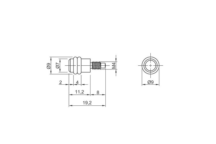 Полкодержатель металический M4, D=7, L=8, сталь (MV20), изображение 3