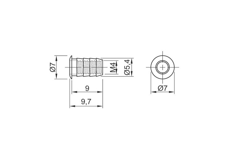 Фіксатор для полицетримача M4, D=7, L=8, латунь (BU94), изображение 3