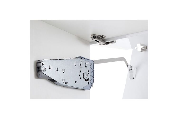 Комплект фурнітури FREE FOLD Hafele 1000-1040мм 6,2-12,3 кг - без заглушок — 3910, Сторона кріплення: Універсальна, Колір: Алюміній, Розмір фасаду, мм: 1000-1040, Вага фасада, кг: 6.2-12.3, изображение 4