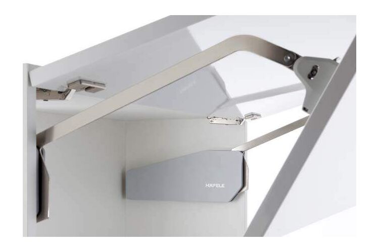 Комплект фурнітури FREE FOLD Hafele 960-1010 мм 6,5-12,8 кг - без заглушок — 3928, Сторона кріплення: Універсальна, Колір: Алюміній, Розмір фасаду, мм: 960-1010, Вага фасада, кг: 6.5-12.8, изображение 3