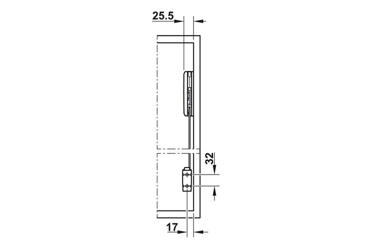 Комплект фурнитуры FREE FOLD Hafele 910-970 мм 9,5-17,9кг - без заглушек — 3927, Сторона крепления: Универсальная, Цвет: Алюминий, Размер фасада мм: 910-970, Вес фасада, кг: 9.5-17.9, изображение 3