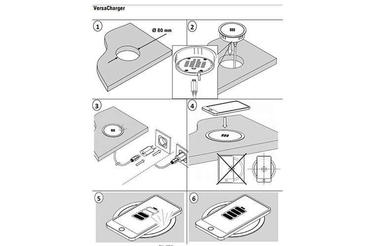 VersaCHARGER Безпроводная зарядка Qi (5В/9В, 1A/1,1А), питание microUSB 5В/9В 2A, IP20, черная, изображение 5