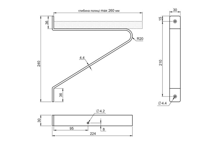 Консоль декоративная Loft GIFF MAS L=250х220 черный, изображение 3