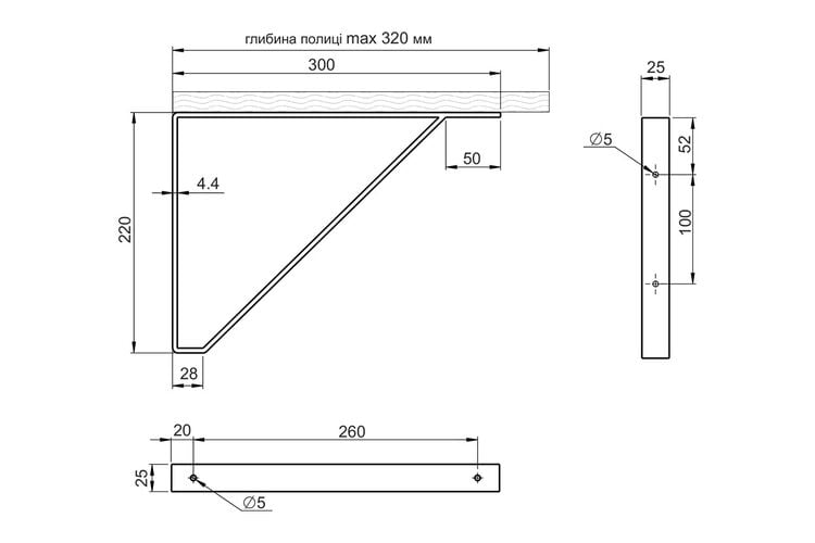 Консоль декоративная Loft GIFF LOKKE L=300х220 черный, изображение 5