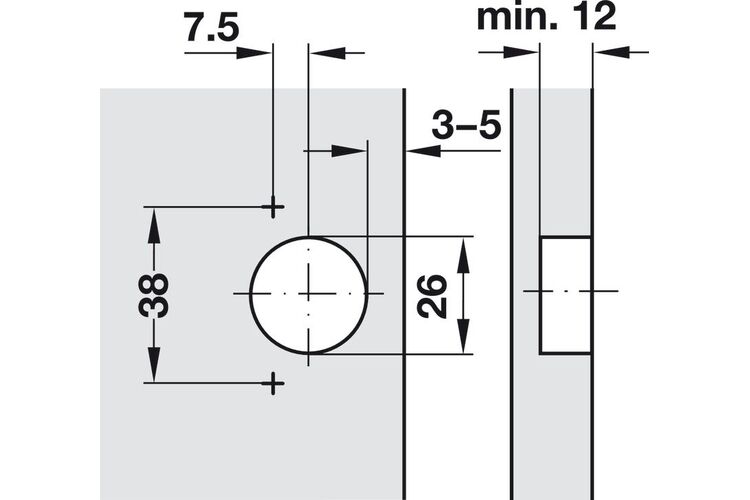 Завіса Кутова 45 ° Metalla Mini Hafele, Вид петлі: 45°, изображение 5