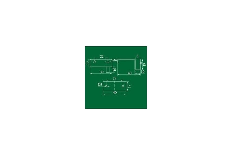 Комплект для стекла ZS 90 G2: две петли + ручка Хром ДС, Цвет: Хром, изображение 3