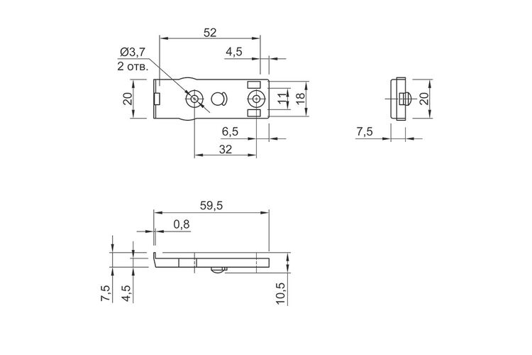 Демпфер для прикручивания на корпус, металл (60579) Hettich, изображение 4
